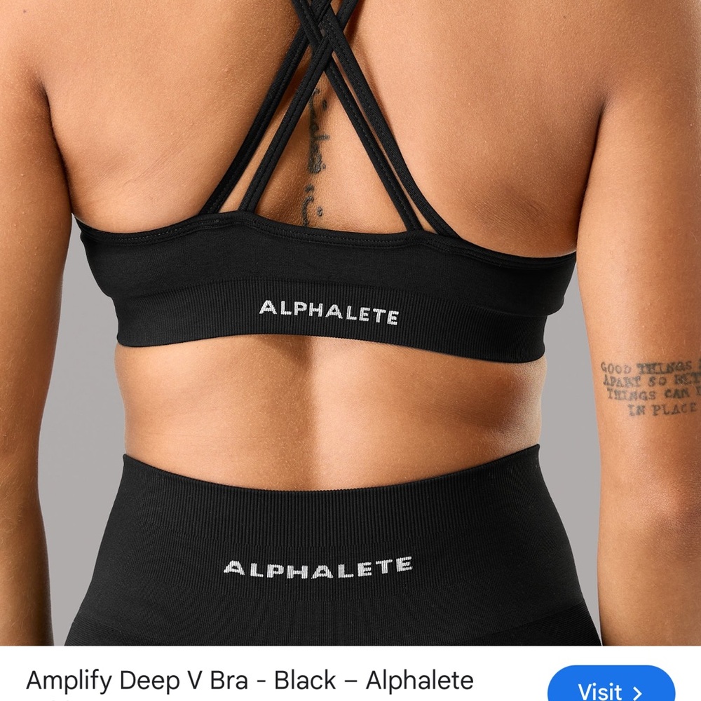 Alphalete Black Cross-Back Sports Bra